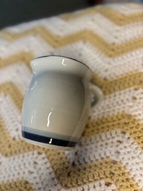 Pfaltzgraff White Creamer with Navy Band